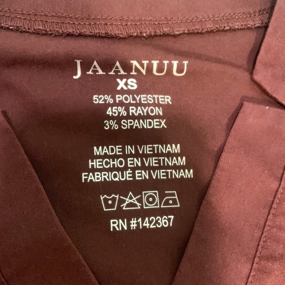 Jaanuu burgundy scrub jogger set. - Picture 3 of 6